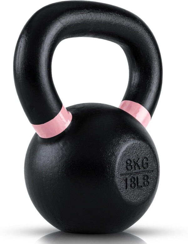 689b398091984616d13d380d9fbaedaaf49f18fe7a529281cef9a.jpg Single Cast Iron Kettlebell | Powder Coated - Wide Handle Weights for Core & Glute Workouts Swings, Squats, Deadlifts Strength, Endurance & Flexibility for Men & Women