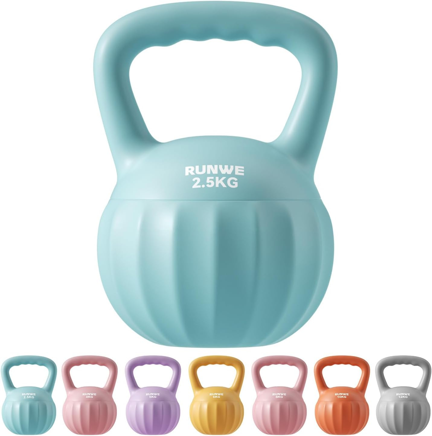 RUNWE Kettlebell Weight for Women and Men (Sold in Single Not in Set) Multiple Weight & Color Options from Beginners to Pros Hand Weight Core Strength Training