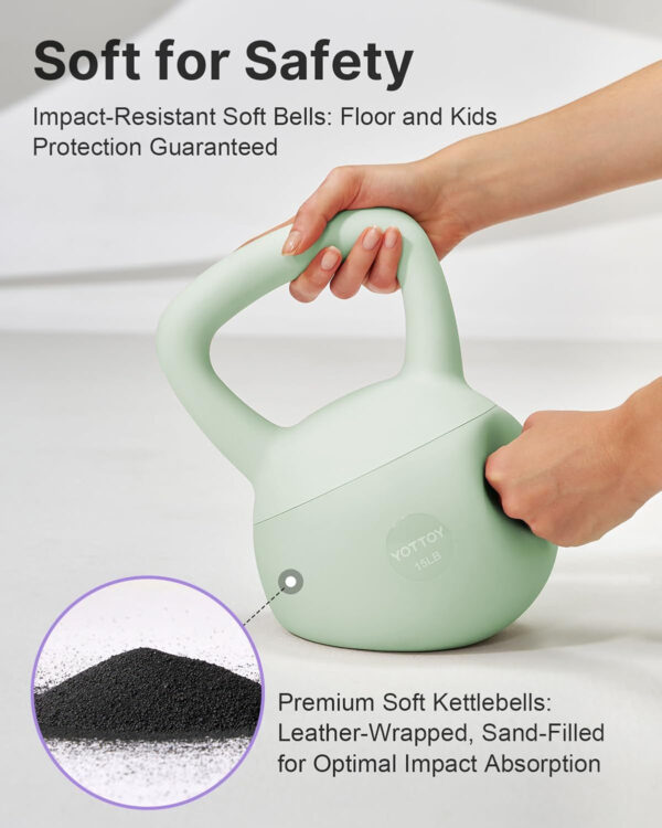 YOTTOY Soft Kettlebell,Kettlebell Anti-Slip Grip Weight for Home Workouts, Kettlebells Set Strength and Safety Guaranteed