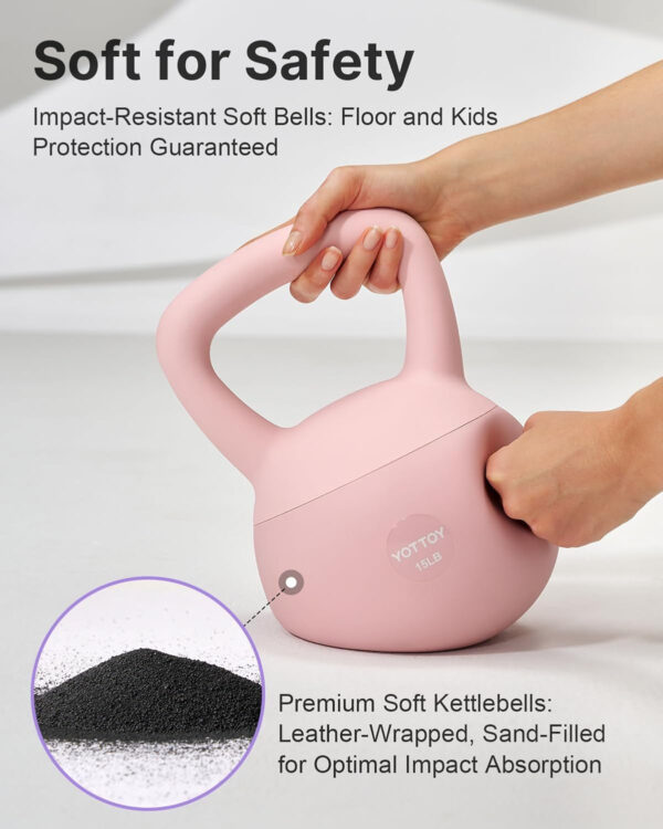 YOTTOY Soft Kettlebell,Kettlebell Anti-Slip Grip Weight for Home Workouts, Kettlebells Set Strength and Safety Guaranteed