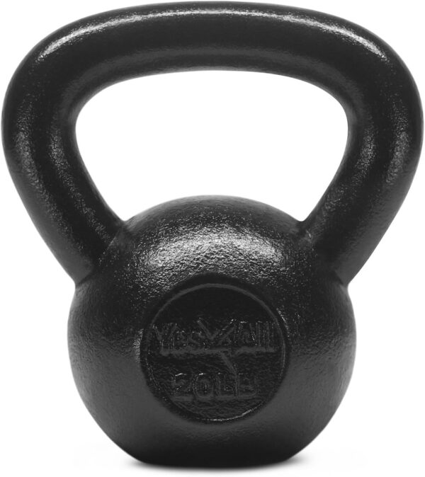 Yes4All Kettlebell Cast Iron Sets 5 - 10 - 15 - 20 - 25 - 30 lbs, Multi-Level from Beginners to Pros Kettlebell Set for Strength Training & Home Gym Equipment
