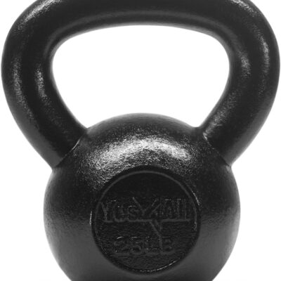 Yes4All Kettlebell Cast Iron Sets 5 - 10 - 15 - 20 - 25 - 30 lbs, Multi-Level from Beginners to Pros Kettlebell Set for Strength Training & Home Gym Equipment