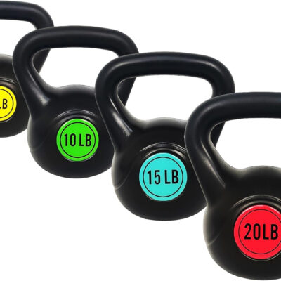 OLIXIS Kettlebell Set, Wide Grip Kettlebell Exercise Fitness Weight Set for Home Gym, Strength Training