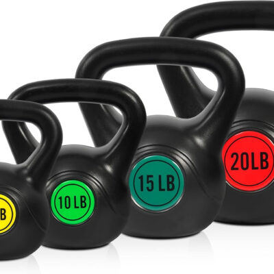 689b3bca0653b743ea9affaa8f7ffcb78ad293d6ad15e16ef0330.jpg Fitvids Wide Grip 3-Piece or 4-Piece Kettlebell Exercise Fitness Weight Set, Include 5 lbs, 10 lbs, 15 lbs and 20 lbs, Set of 3 or Set of 4