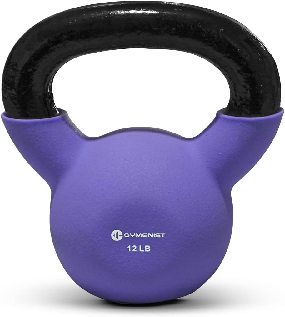 GYMENIST Kettlebell Fitness Iron Weights with Neoprene Coating Around The Bottom Half of The Metal Kettle Bell