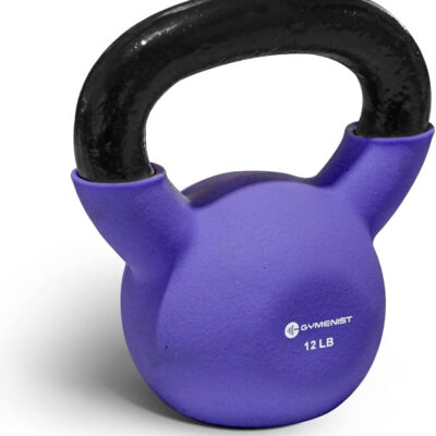 GYMENIST Kettlebell Fitness Iron Weights with Neoprene Coating Around The Bottom Half of The Metal Kettle Bell