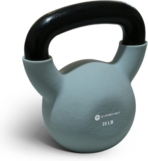 GYMENIST Kettlebell Fitness Iron Weights with Neoprene Coating Around The Bottom Half of The Metal Kettle Bell