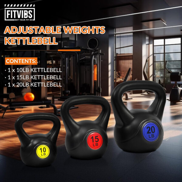 689b3c71a9e0e80572b83bac80855a9970c639707b035319e16fa.jpg Wide Grip 3-Piece or 4-Piece Kettlebell Exercise Fitness Weight Set, Include 5 lbs, 10 lbs, 15 lbs and 20 lbs, Set of 3 or Set of 4