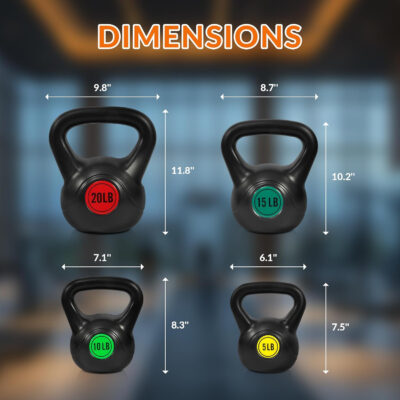 689b3c7fd08ae7d126322448275856a5bec93cddac0beabf91a2b.jpg Wide Grip 3-Piece or 4-Piece Kettlebell Exercise Fitness Weight Set, Include 5 lbs, 10 lbs, 15 lbs and 20 lbs, Set of 3 or Set of 4