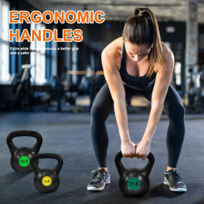 689b3c8706e88f58ea3d7d6676f9d286e71f0308fd42ff9568e2c.jpg Wide Grip 3-Piece or 4-Piece Kettlebell Exercise Fitness Weight Set, Include 5 lbs, 10 lbs, 15 lbs and 20 lbs, Set of 3 or Set of 4