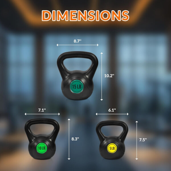 689b3c88a3460a66c1dedb4d55cde4b2d90ccbfa9ffc4ead74628.jpg Wide Grip 3-Piece or 4-Piece Kettlebell Exercise Fitness Weight Set, Include 5 lbs, 10 lbs, 15 lbs and 20 lbs, Set of 3 or Set of 4