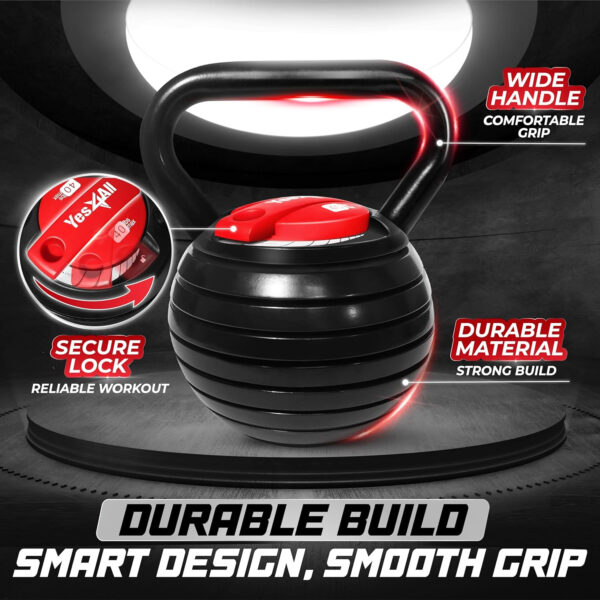 Yes4All Adjustable Kettlebell, Kettle Grip, Kettlebell Handle, Convert to Kettlebells Weight Set