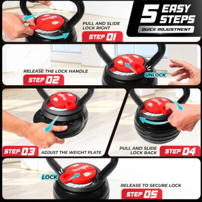 Yes4All Adjustable Kettlebell, Kettle Grip, Kettlebell Handle, Convert to Kettlebells Weight Set