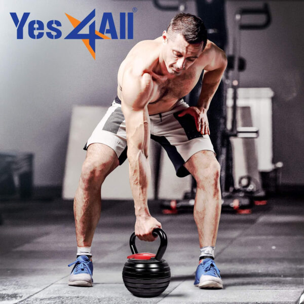 Yes4All Adjustable Kettlebell, Kettle Grip, Kettlebell Handle, Convert to Kettlebells Weight Set