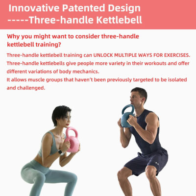 RUNWE 3 Handle Kettlebells Weight - Weight for Women Options 5, 10, 15 and 20 LB for Russian Twists AB Exercise, Weightlifting and Core Fitness Exercise Home Gym [Single in Sold]