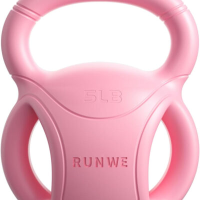RUNWE 3 Handle Kettlebells Weight - Weight for Women Options 5, 10, 15 and 20 LB for Russian Twists AB Exercise, Weightlifting and Core Fitness Exercise Home Gym [Single in Sold]