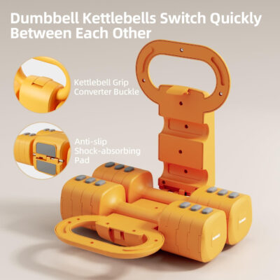689b3d46bfc00323f6e0b793428b9bd4e257addadf4301f5269ca.jpg Lightweight Adjustable Dumbbell Kettlebell Set - 4 in 1 Free Weight Set with Kettlebell Grip Converter, Each 2.2 3.3 4.4 5.5lb Quick Change Weight Women Dumbbell Set for Small Spaces Home Gym