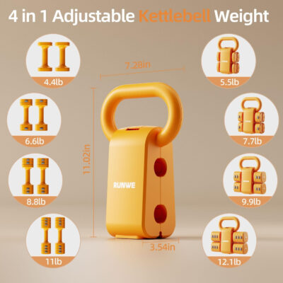 689b3d499bd45245a015fa9c5699ca8a08e0847d8ea00e9724f72.jpg Lightweight Adjustable Dumbbell Kettlebell Set - 4 in 1 Free Weight Set with Kettlebell Grip Converter, Each 2.2 3.3 4.4 5.5lb Quick Change Weight Women Dumbbell Set for Small Spaces Home Gym