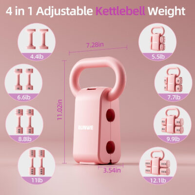 689b3d555698e2e4861d662214b276f2ff5c49f15ae1fae846a42.jpg Lightweight Adjustable Dumbbell Kettlebell Set - 4 in 1 Free Weight Set with Kettlebell Grip Converter, Each 2.2 3.3 4.4 5.5lb Quick Change Weight Women Dumbbell Set for Small Spaces Home Gym