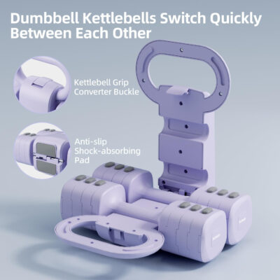 689b3d5d166717bcf7d94ede6f49913b3d0badce68ae19622195d.jpg Lightweight Adjustable Dumbbell Kettlebell Set - 4 in 1 Free Weight Set with Kettlebell Grip Converter, Each 2.2 3.3 4.4 5.5lb Quick Change Weight Women Dumbbell Set for Small Spaces Home Gym