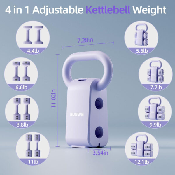 689b3d601ba09c1d46091ebb50f8443451ec470e01220ad2157ce.jpg Lightweight Adjustable Dumbbell Kettlebell Set - 4 in 1 Free Weight Set with Kettlebell Grip Converter, Each 2.2 3.3 4.4 5.5lb Quick Change Weight Women Dumbbell Set for Small Spaces Home Gym