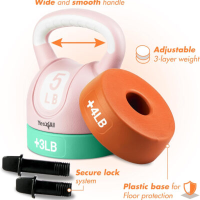 689b3e2f8d56526ec2a1eeed183e163c85deee640c5d8030f9265.jpg Yes4All Kettlebell Sets - Adjustable Kettlebell Set for Strength Training - Kettlebells Adjustable Weight for Versatile Workouts