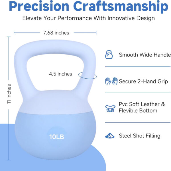 689b3e7176599b284cf633a635159577e065ca49abe80b10e70b8.jpg Leikefitness Soft Kettlebells,Steel Shot Filled Weights for Women and Men,Color Coded Anti Slip Soft Kettlebells,Home workout