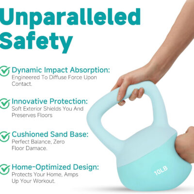689b3e980b50e3e56595846229efae6e8811642f7eed8d8da106b.jpg Leikefitness Soft Kettlebells,Steel Shot Filled Weights for Women and Men,Color Coded Anti Slip Soft Kettlebells,Home workout