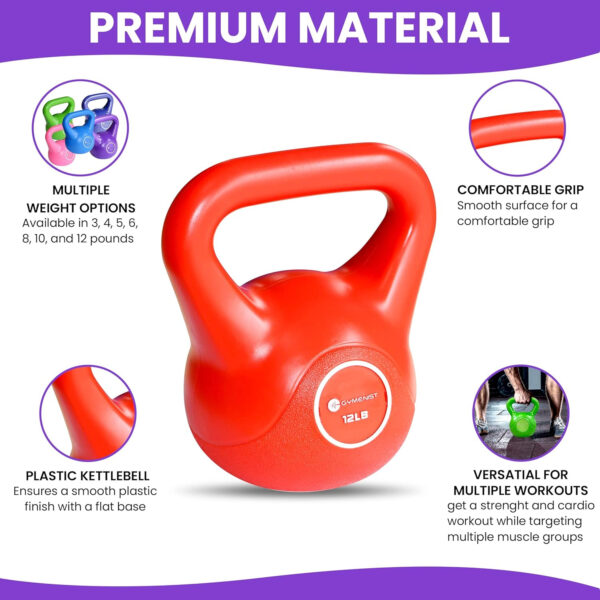 689b3ed35c6905f157134827adf58fff87e71a0548f5d8a0c3efc.jpg GYMENIST Exercise Kettlebell Fitness Workout Body Equipment Choose Your Weight Size(12 LB)