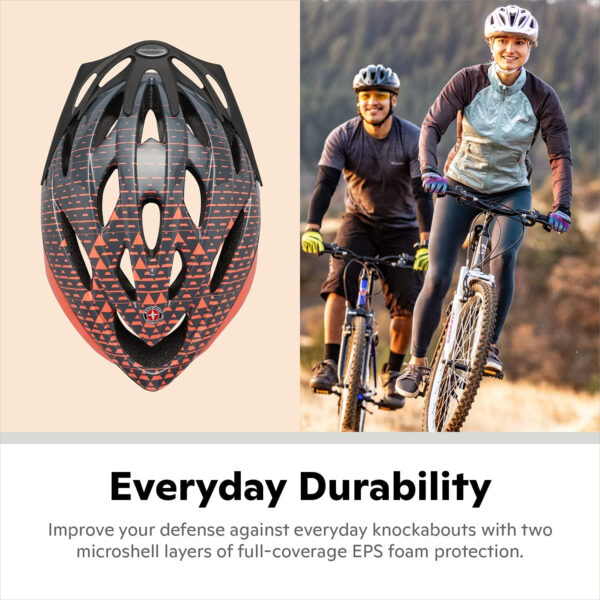Schwinn Thrasher Helmet for Adults, Size 58-62 cm for Riders Ages 14+, Microshell, Adjustable Dial & Straps, Interior Padding, Air Vents, Lighted or Unlit, Visor, Adult Bike Helmet