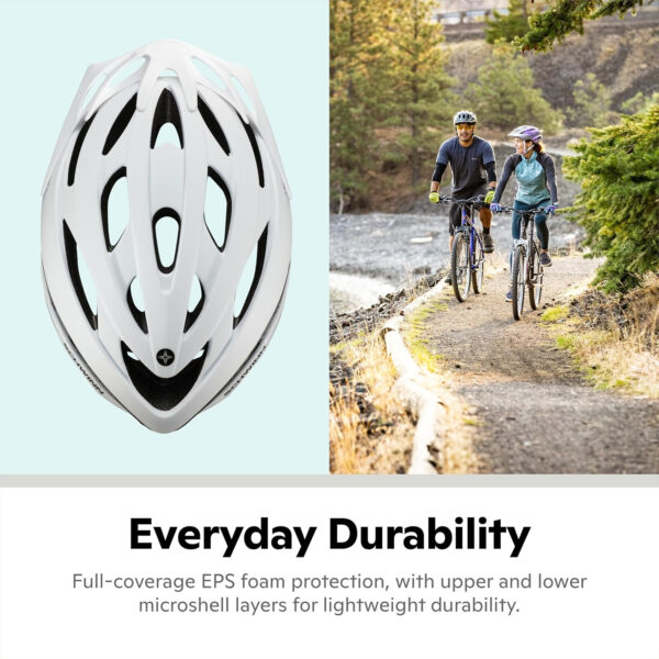 Schwinn Thrasher Helmet for Adults, Size 58-62 cm for Riders Ages 14+, Microshell, Adjustable Dial & Straps, Interior Padding, Air Vents, Lighted or Unlit, Visor, Adult Bike Helmet