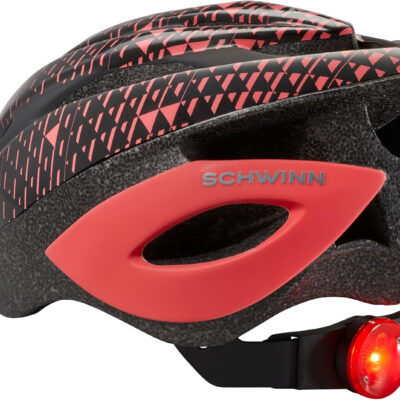 Schwinn Thrasher Helmet for Adults, Size 58-62 cm for Riders Ages 14+, Microshell, Adjustable Dial & Straps, Interior Padding, Air Vents, Lighted or Unlit, Visor, Adult Bike Helmet