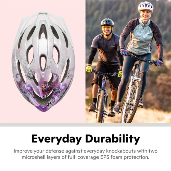 Schwinn Thrasher Helmet for Adults, Size 58-62 cm for Riders Ages 14+, Microshell, Adjustable Dial & Straps, Interior Padding, Air Vents, Lighted or Unlit, Visor, Adult Bike Helmet