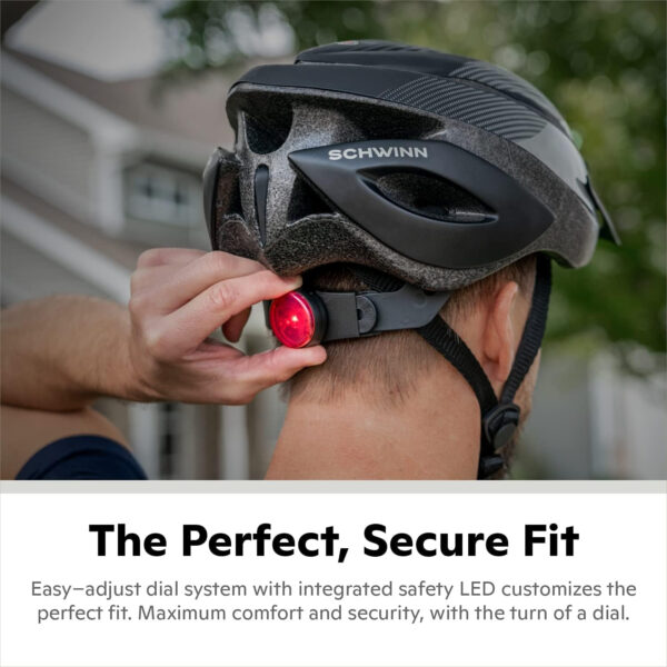Schwinn Thrasher Helmet for Adults, Size 58-62 cm for Riders Ages 14+, Microshell, Adjustable Dial & Straps, Interior Padding, Air Vents, Lighted or Unlit, Visor, Adult Bike Helmet