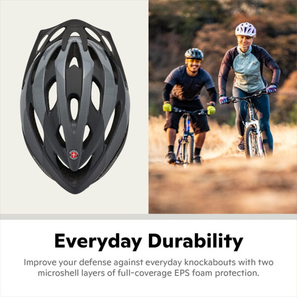 Schwinn Thrasher Helmet for Adults, Size 58-62 cm for Riders Ages 14+, Microshell, Adjustable Dial & Straps, Interior Padding, Air Vents, Lighted or Unlit, Visor, Adult Bike Helmet