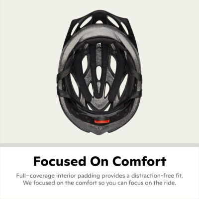 Schwinn Thrasher Helmet for Adults, Size 58-62 cm for Riders Ages 14+, Microshell, Adjustable Dial & Straps, Interior Padding, Air Vents, Lighted or Unlit, Visor, Adult Bike Helmet