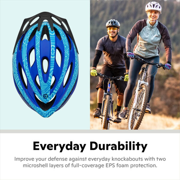 Schwinn Thrasher Helmet for Adults, Size 58-62 cm for Riders Ages 14+, Microshell, Adjustable Dial & Straps, Interior Padding, Air Vents, Lighted or Unlit, Visor, Adult Bike Helmet
