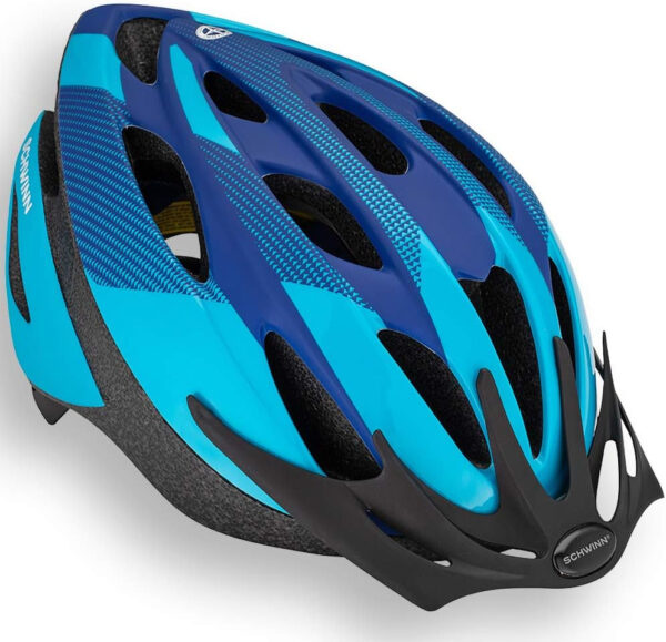 Schwinn Thrasher Helmet for Adults, Size 58-62 cm for Riders Ages 14+, Microshell, Adjustable Dial & Straps, Interior Padding, Air Vents, Lighted or Unlit, Visor, Adult Bike Helmet