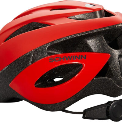 Schwinn Thrasher Helmet for Adults, Size 58-62 cm for Riders Ages 14+, Microshell, Adjustable Dial & Straps, Interior Padding, Air Vents, Lighted or Unlit, Visor, Adult Bike Helmet