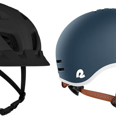 Retrospec Lennon Bike Helmet with LED Safety Light Adjustable Dial & Removable Visor