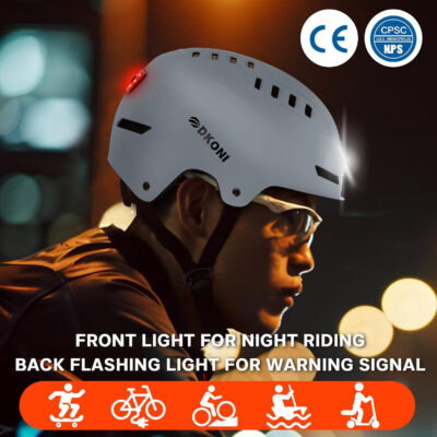 Bike Helmet with LED Lights Bicycle Helmets Commuter Cycling Helmet USB Rechargeable Front & Back LED Light Helmet for Adult Men Women