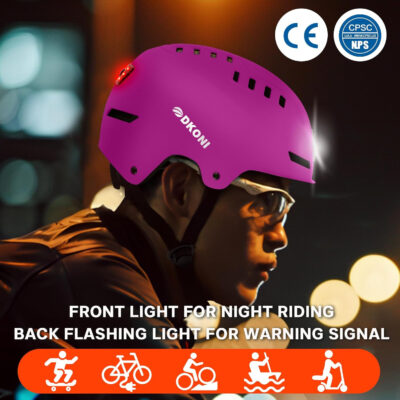 Bike Helmet with LED Lights Bicycle Helmets Commuter Cycling Helmet USB Rechargeable Front & Back LED Light Helmet for Adult Men Women