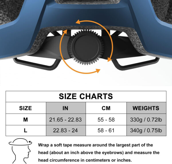 Bike Helmet, Helmets for Adults Men, Front and Back LED Lights Safe Certified MTB Road Bicycle Helmet with Adjustable Brim