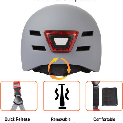 689b4ba61792cd4c81ab549cb0beefd9660741d45dc78e894ca2d.jpg Bike Helmets for Adults - Front and Rear LED Lights Adjustable Bicycle Helmet for Adults Men Women Scooter Helmet for Commuting, Road Biking, Skating, Scooter