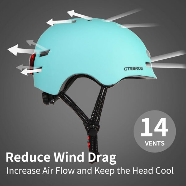 689b4bad6952f234e3897ca07e074ebc8ff95a0abc526e8262d58.jpg Bike Helmets for Adults - Front and Rear LED Lights Adjustable Bicycle Helmet for Adults Men Women Scooter Helmet for Commuting, Road Biking, Skating, Scooter