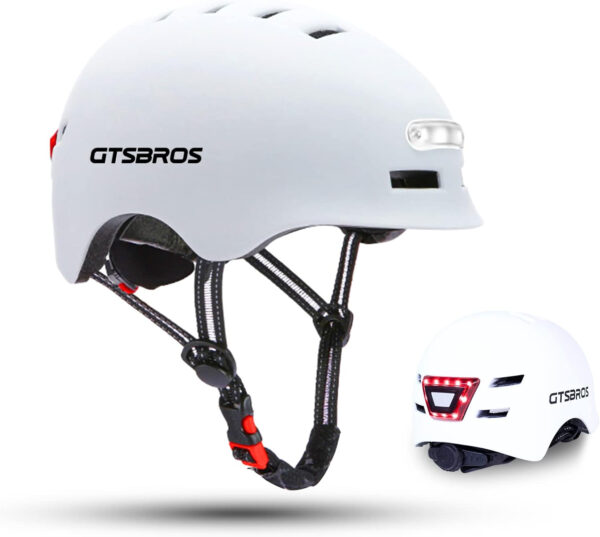 689b4bb525fb786d5f5ec096769a2e3a8d5492b85aca9ba5e00a1.jpg Bike Helmets for Adults - Front and Rear LED Lights Adjustable Bicycle Helmet for Adults Men Women Scooter Helmet for Commuting, Road Biking, Skating, Scooter