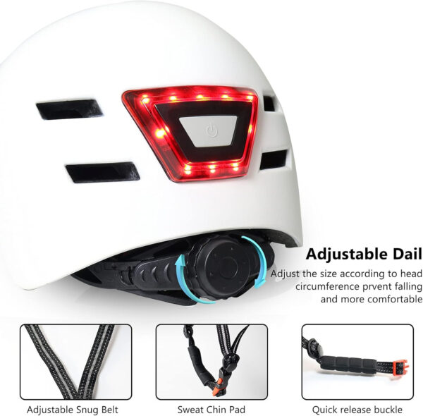 689b4bb8462be68160c40f107347e12fa544aed73413b659f69b9.jpg Bike Helmets for Adults - Front and Rear LED Lights Adjustable Bicycle Helmet for Adults Men Women Scooter Helmet for Commuting, Road Biking, Skating, Scooter