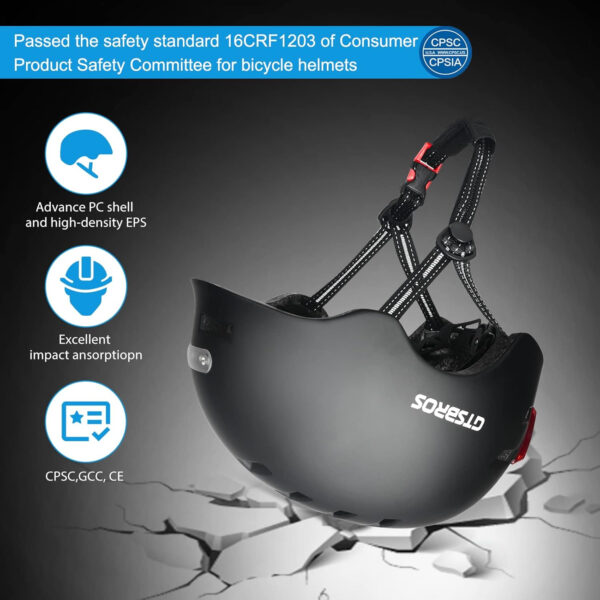 689b4bc053c4c071db1abedb6147b765da1b47e891a58531696a6.jpg Bike Helmets for Adults - Front and Rear LED Lights Adjustable Bicycle Helmet for Adults Men Women Scooter Helmet for Commuting, Road Biking, Skating, Scooter