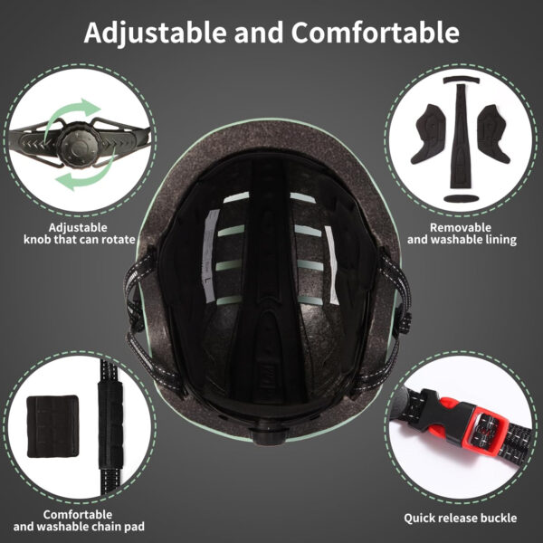 689b4bccadb05eb6884ed09860522a06a25a7092563845a033ef6.jpg Bike Helmets for Adults - Front and Rear LED Lights Adjustable Bicycle Helmet for Adults Men Women Scooter Helmet for Commuting, Road Biking, Skating, Scooter