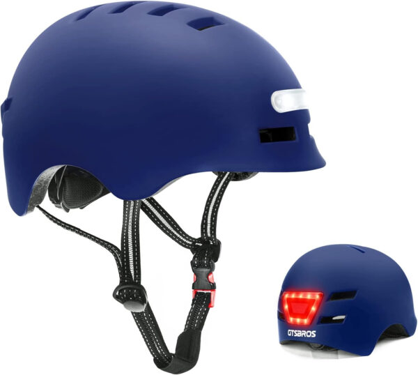 689b4bcfd4c2aebd45c9d4320672df61ceeca08bffbff995e4bba.jpg Bike Helmets for Adults - Front and Rear LED Lights Adjustable Bicycle Helmet for Adults Men Women Scooter Helmet for Commuting, Road Biking, Skating, Scooter